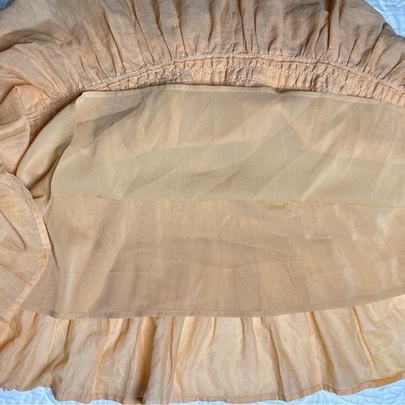 Theory Tiered Ruffle Empire Waist Cotton & Silk Midi Size S Light Apricot - Picture 10 of 15